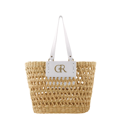 Antonia straw bag leather