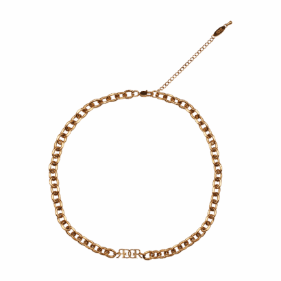 Double logo chain necklace