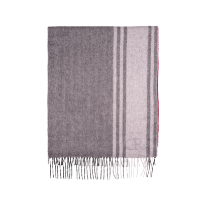 Striped Cashmere scarf - grey/burgundy