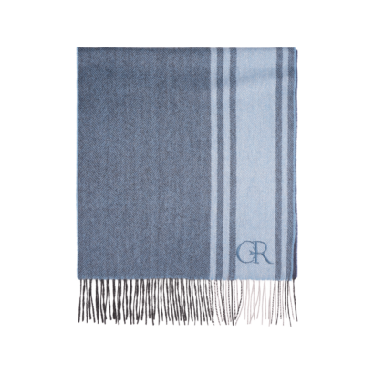 Striped Cashmere scarf - light blue/grey