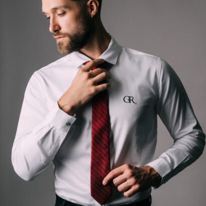 Silk jacquard tie striped