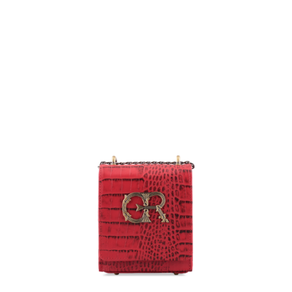Croc leather micro queen bag