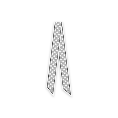 Neck Tie Logo Dot Print - White