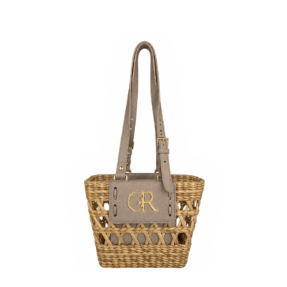 Vicky mini straw bag - Nude