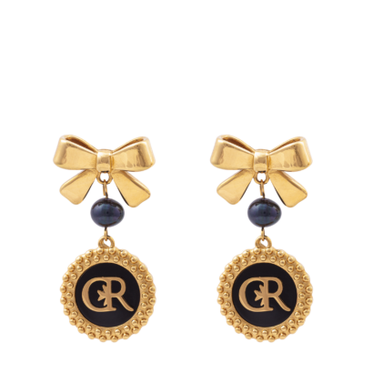 Beau Bow Earrings - Black